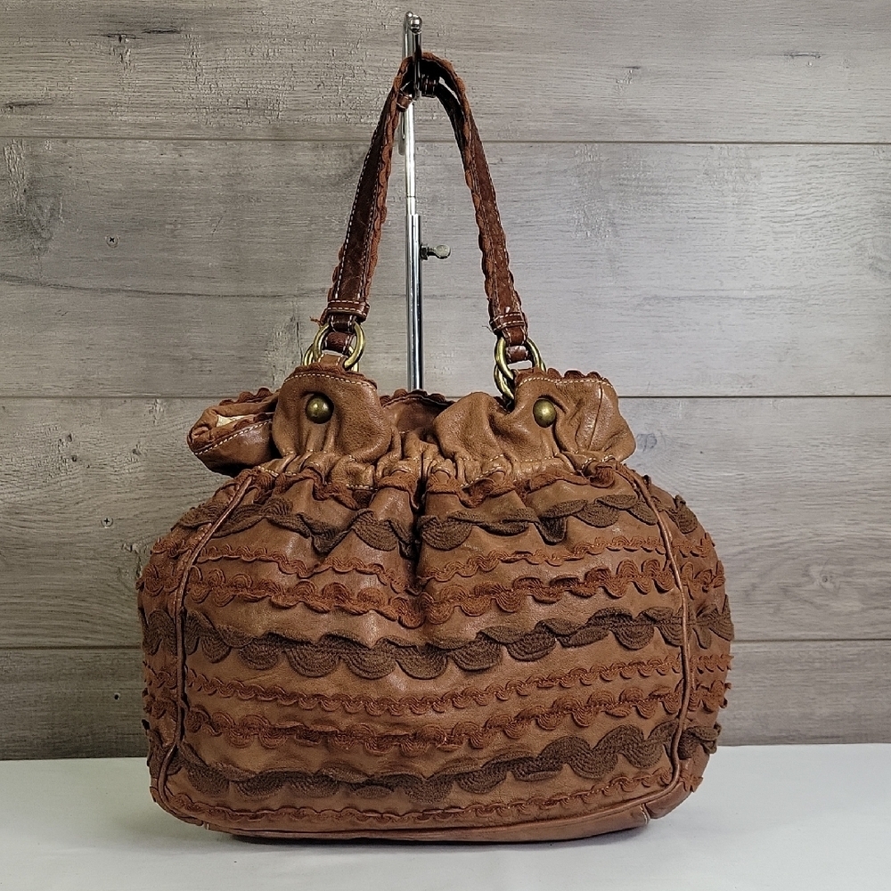 Moschino Cheap & Chic Brown Leather Women's Boho Tote Bag - Picture 1 of 11